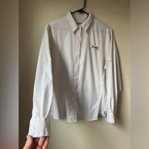 Columbia PFG White Long Sleeve Fishing Shirt XXL | Vented Outdoor Button Down